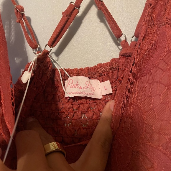 Pink Lily Such A Delight Lace Maxi Dress - Rose / Mauve - Picture 6 of 9